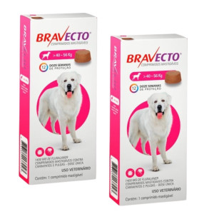 COMBO 2 UNIDADES BRAVECTO ANTIPULGAS E CARRAPATOS CÃES DE 40 A 56 KG - 1400 MG