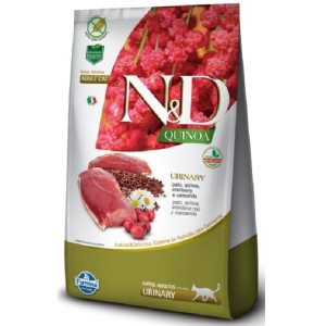 FARMINA - RAÇÃO N&amp;D QUINOA URINARY PATO /QUINOA/CRANBERRY/CAMOMILA P/ GATOS ADULTOS 1,5 KG