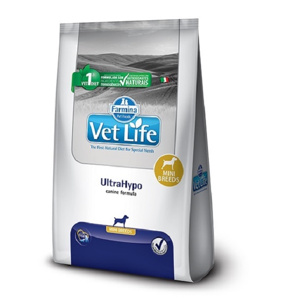 VET LIFE NATURAL CANINE ULTRAHYPO MINI P/ CÃES DE PEQUENO PORTE 10,1 KG