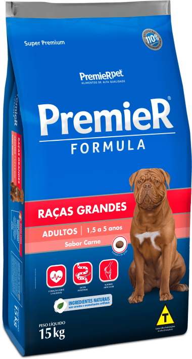 PREMIER FORMULA CÃES ADULTOS RAÇAS GRANDES GIGANTES CARNE 15 KG