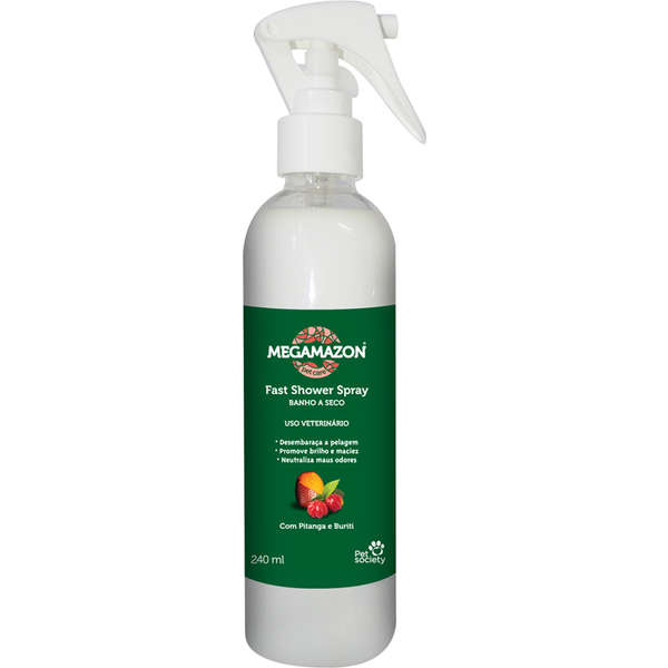 BANHO A SECO PET SOCIETY MEGAMAZON FAST SHOWER SPRAY PITANGA E BURITI 240 ML