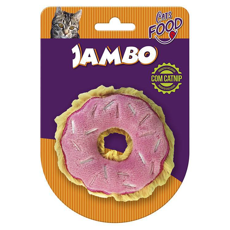PELUCIA FOOD CAT DONUT MORANGO P/ GATO C/ CATNIP