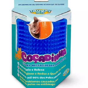 ESCOVA MASSAGEADORA COÇADINHA P/ GATOS AZUL