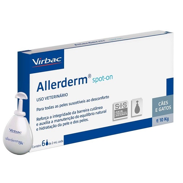 VIRBAC - ALLERDERM SPOT ON HIDRATANTE SIS 2ML COM 6 PIPETAS