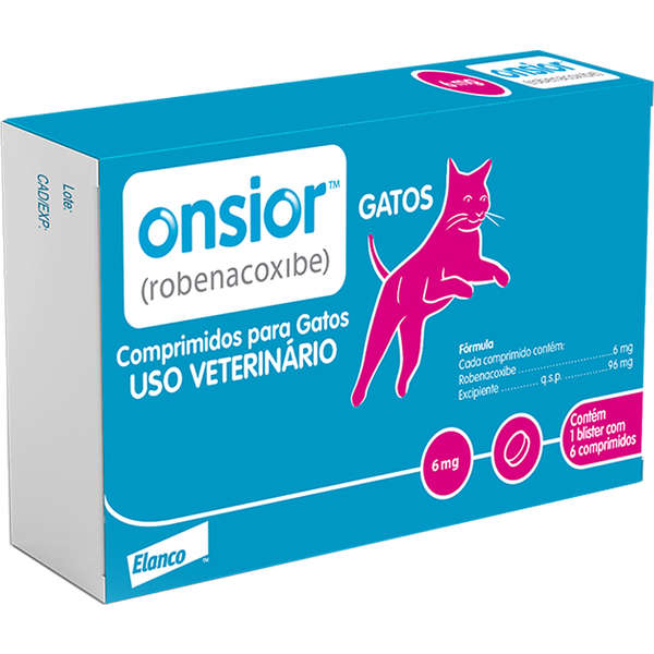 ANTI-INFLAMATÓRIO ELANCO ONSIOR 6 MG P/ GATOS C/ 6 COMPRIMIDOS